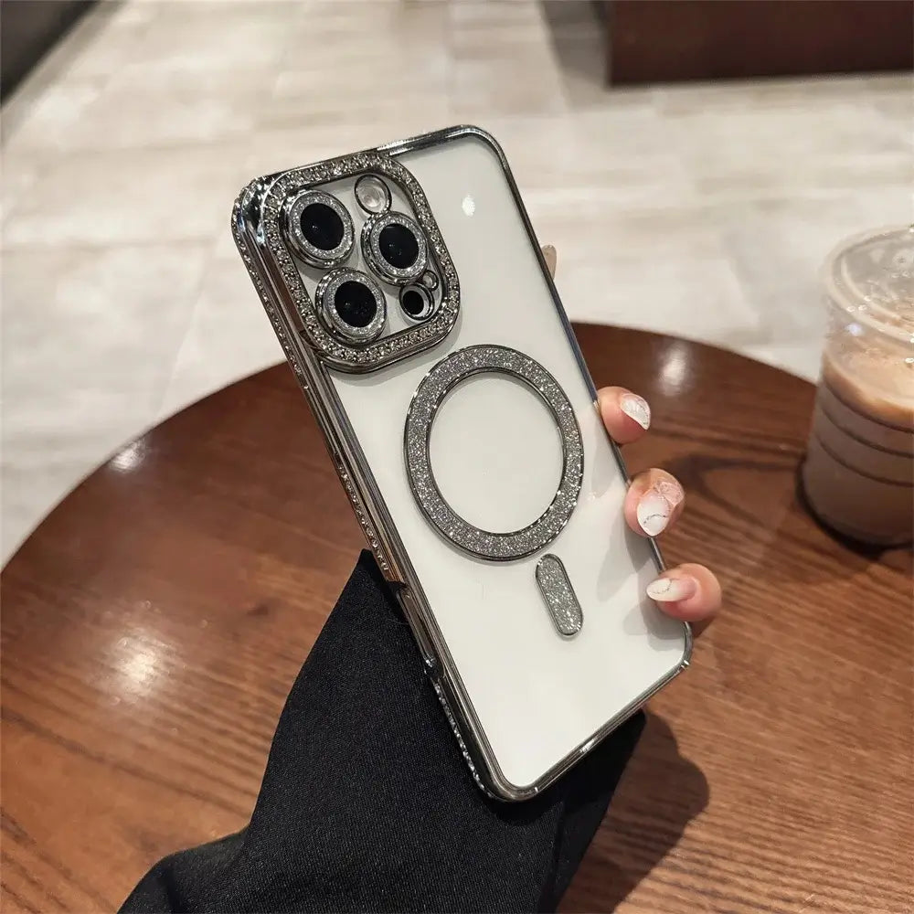 Silver Diamond Stone MagSafe Case